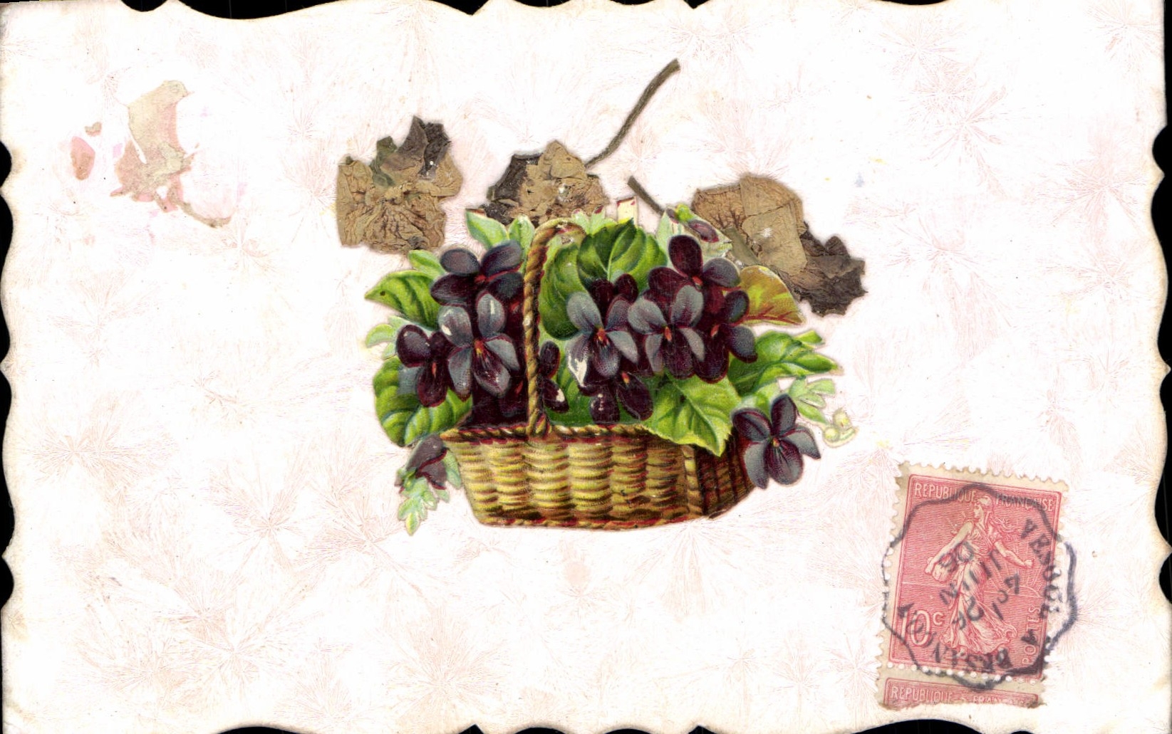 VINTAGE POSTCARD Fantasy Flowers