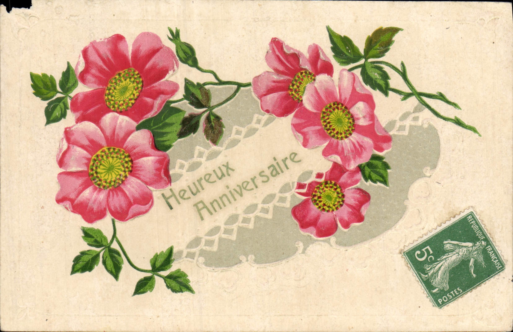 VINTAGE POSTCARD Fantasy Flowers