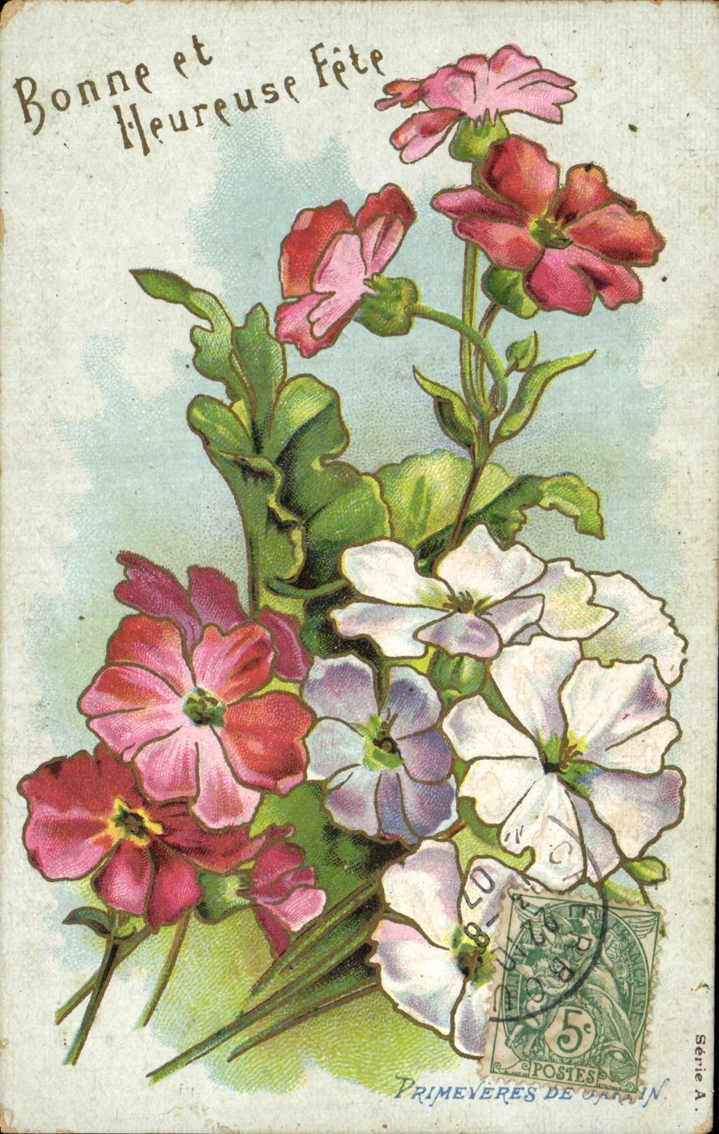 VINTAGE POSTCARD Fantasy Flowers