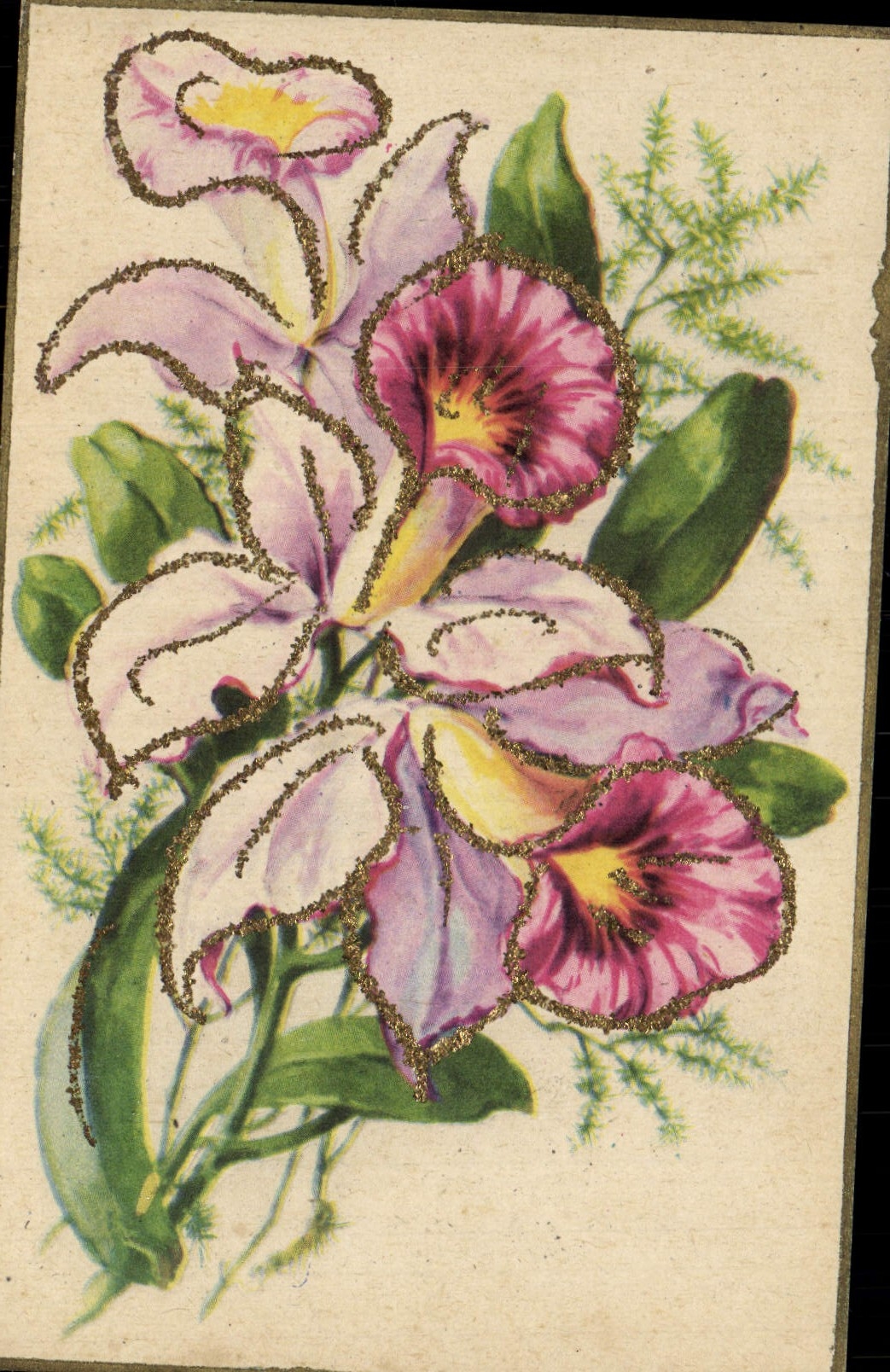 VINTAGE POSTCARD Fantasy Flowers