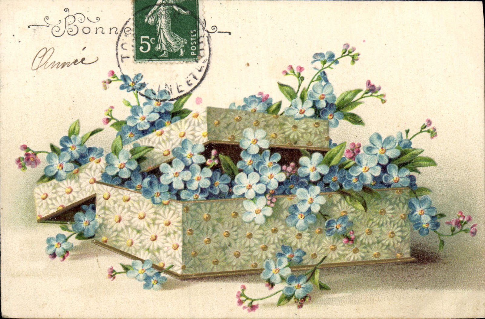 VINTAGE POSTCARD Fantasy Flowers
