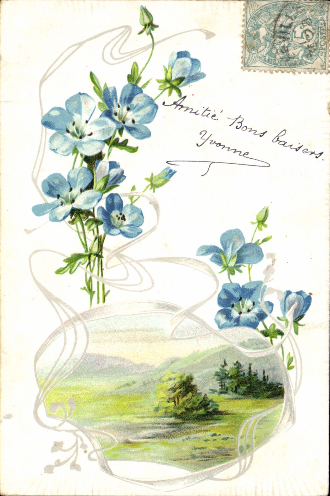 VINTAGE POSTCARD Fantasy Flowers