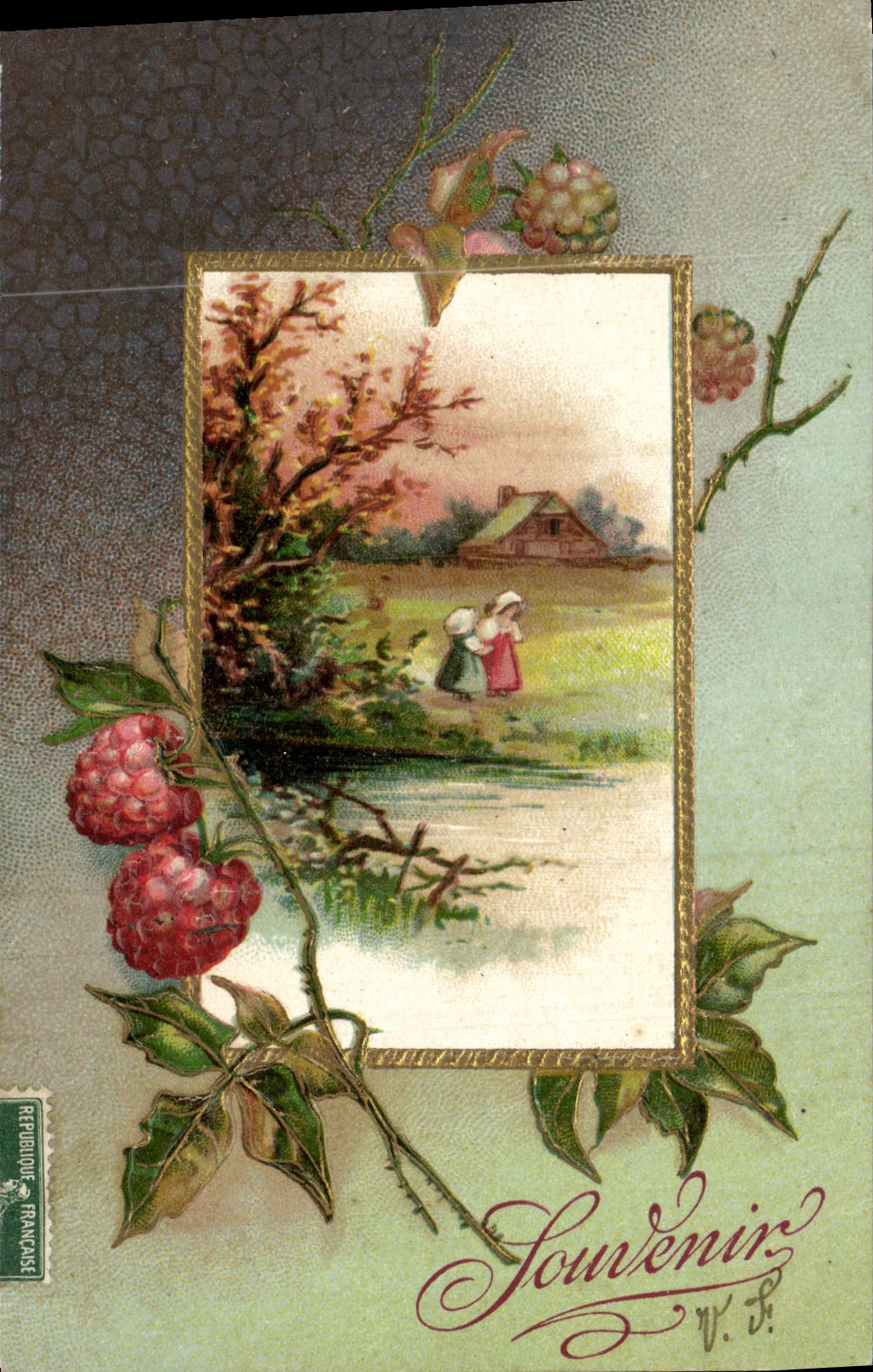 VINTAGE POSTCARD Fantasy Flowers