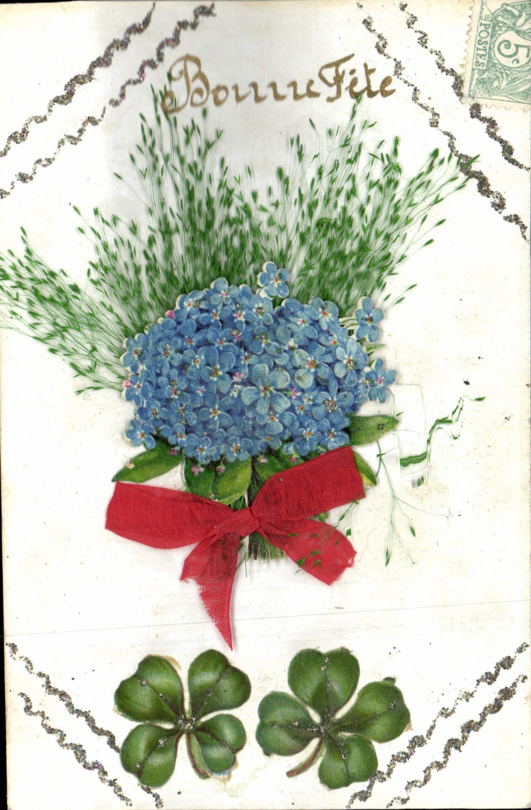 VINTAGE POSTCARD Fantasy Flowers Good Festival