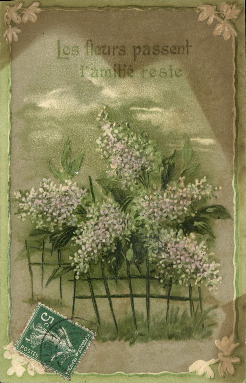 VINTAGE POSTCARD Fantasy Flowers