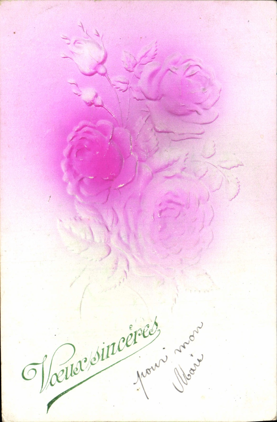 CPA Fantaisie Fleurs Voeux Sinceres