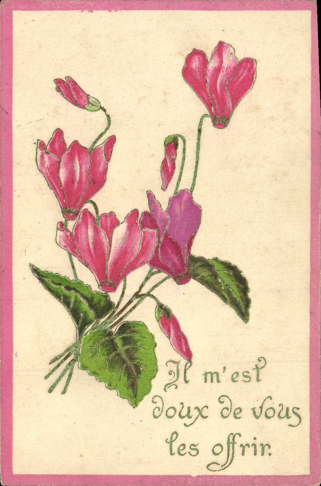 VINTAGE POSTCARD Fantasy Flowers