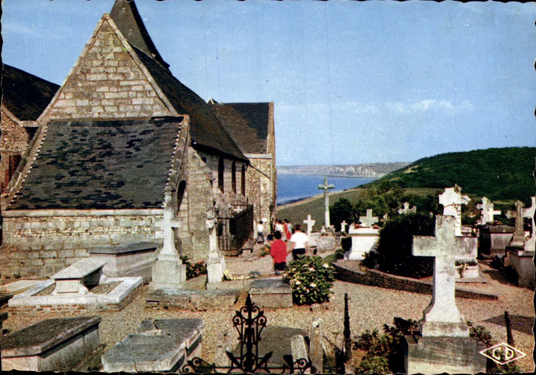 MODERN CARD Varengeville On Sea the Church Valery Saint And the Marine Cemetery