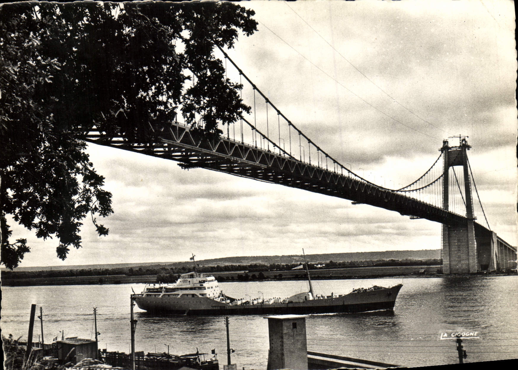 MODERN CARD Dahra Passes Under the Bridge De Tancarville SAGA Bateau