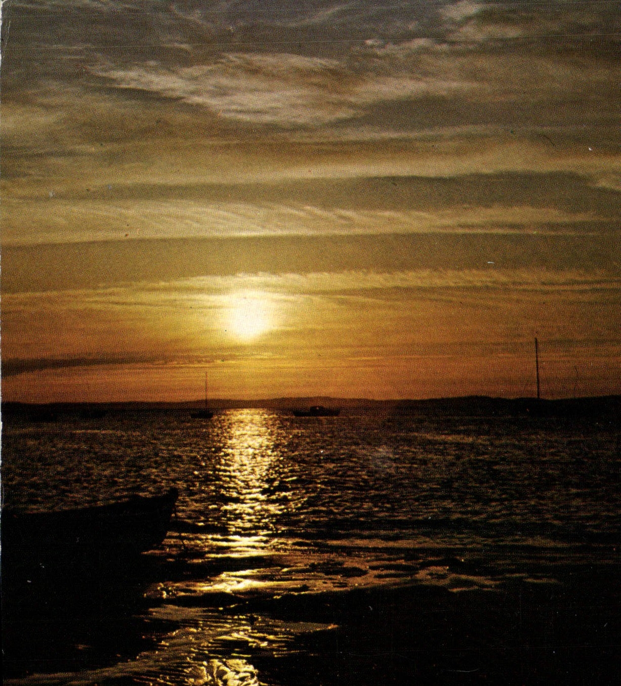 POSTAL MODERNA puesta del sol