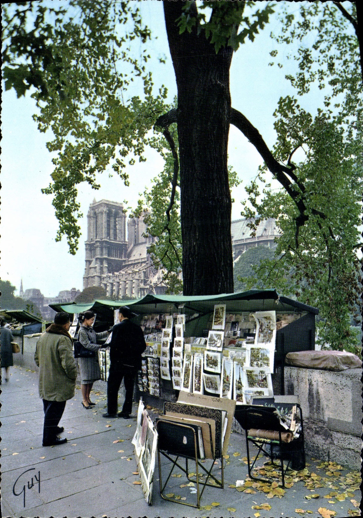 MODERN CARD Paris Secondhand booksellers of the quays of the Seine Notre Dame