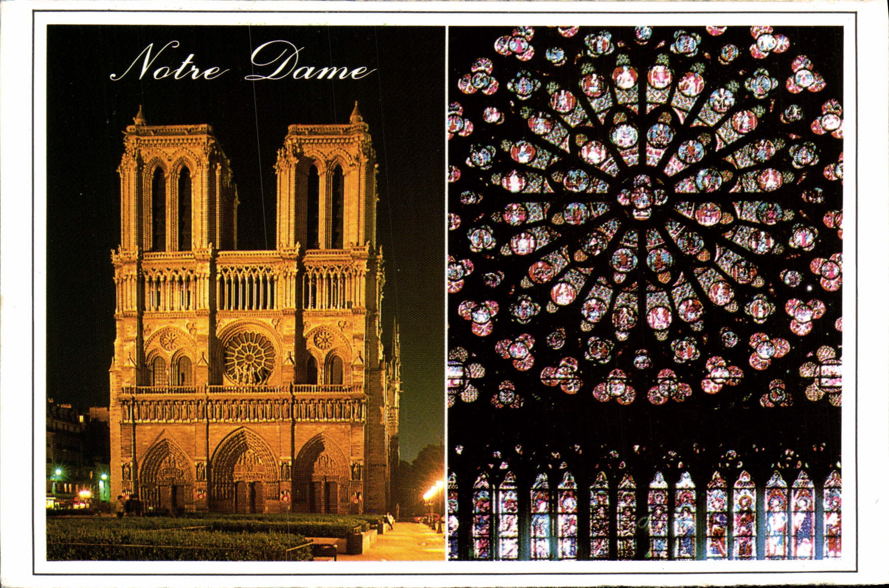 MODERN CARD Paris Notre Dame Cathedral the Southern rosette