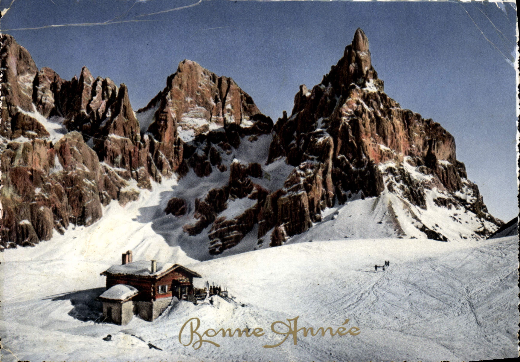 MODERN CARD Happy New Year Mountain pastures