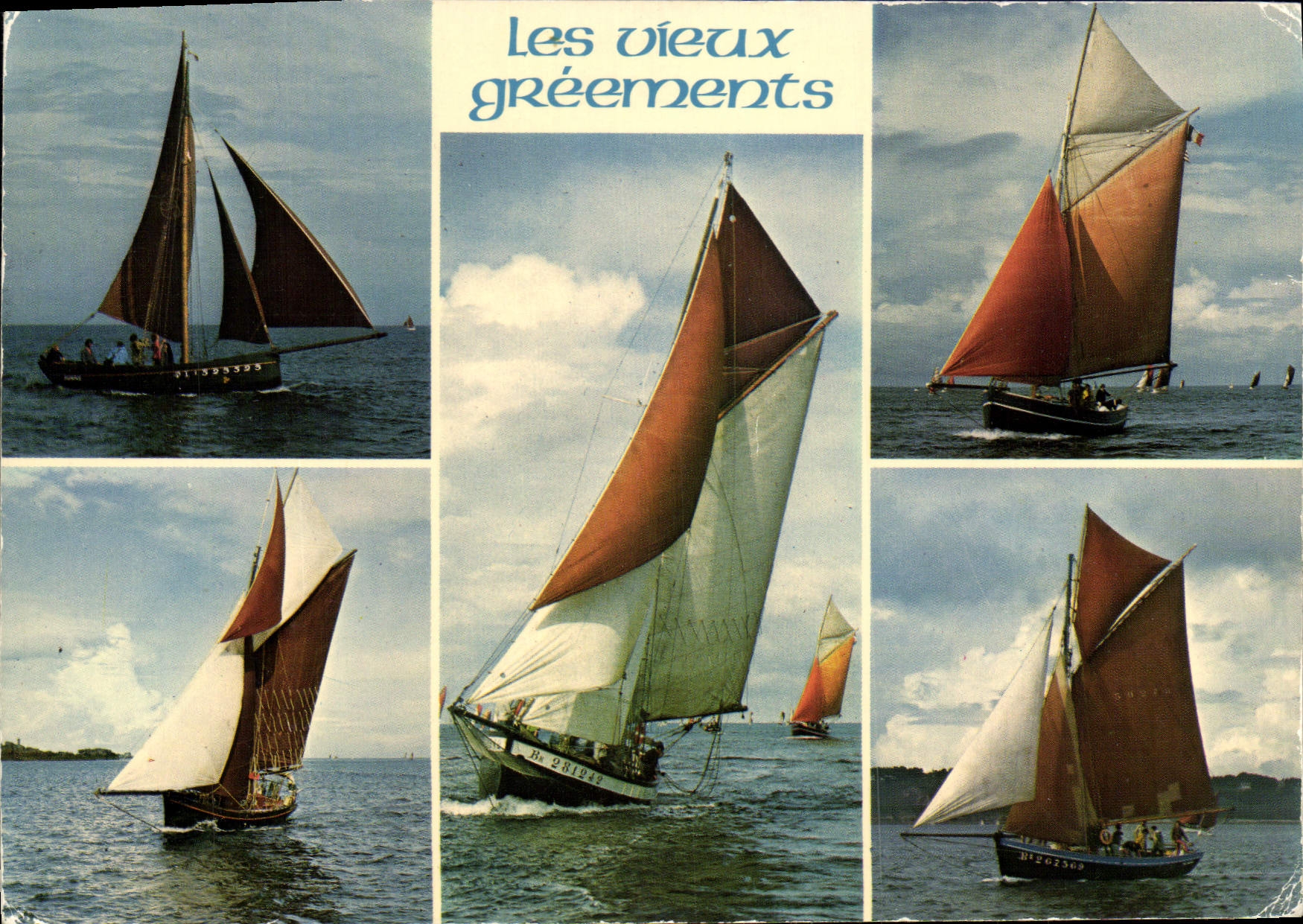 MODERN CARD the old men Greements Sailing Boat