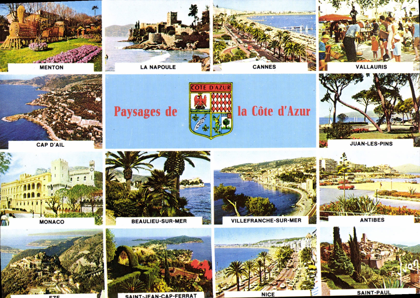 CPM Paysages de La Cote d'Azur Menton La Napoule Cannes Vallauris Cap d'Ail Juan les Pins Monaco