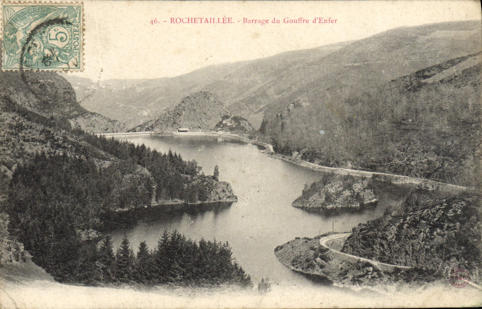 Detención de Rochetaillee de la POSTAL de la VENDIMIA del hoyo del infierno