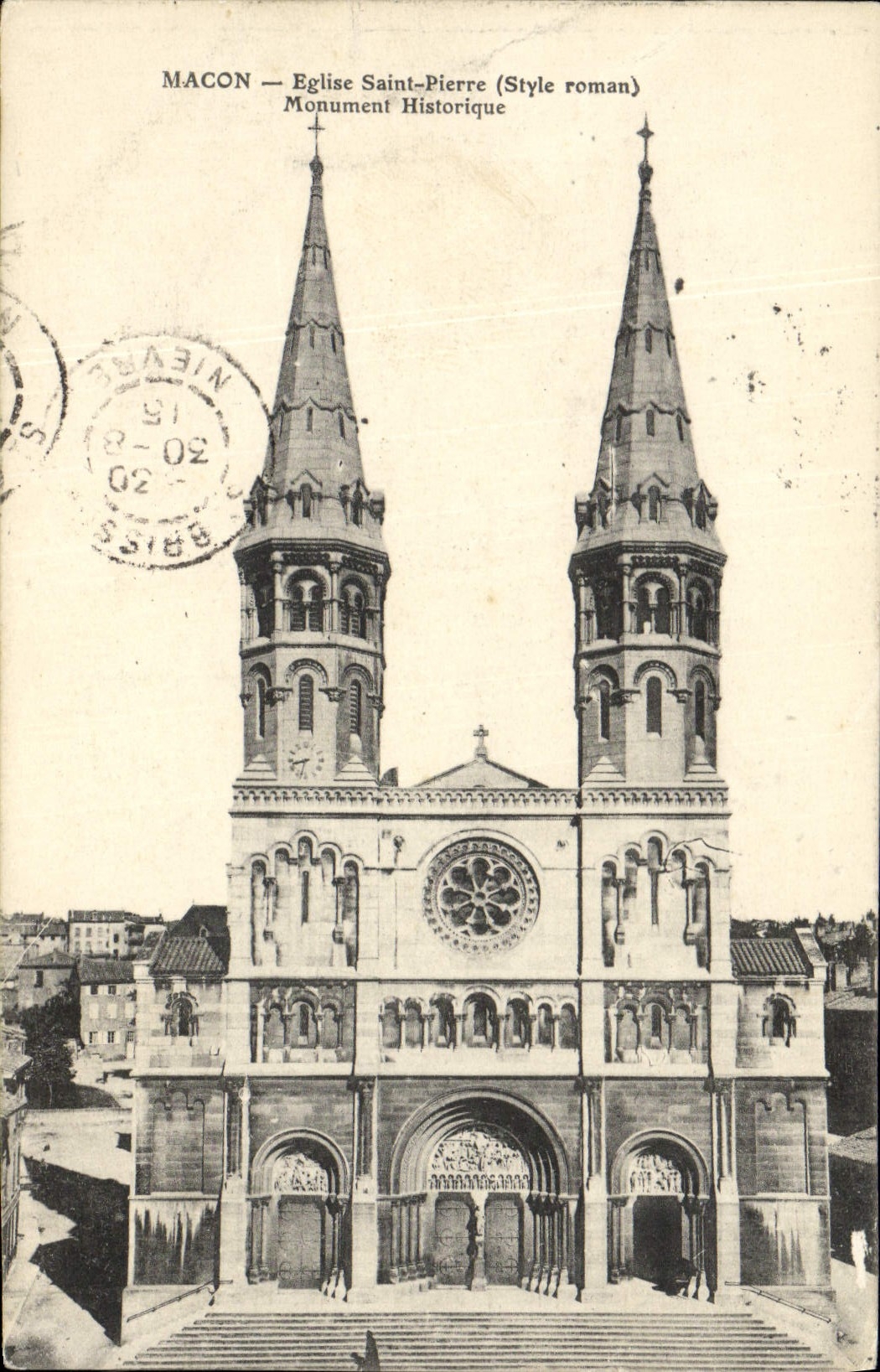 VINTAGE POSTCARD Mason Church Saint Pierre Historic building