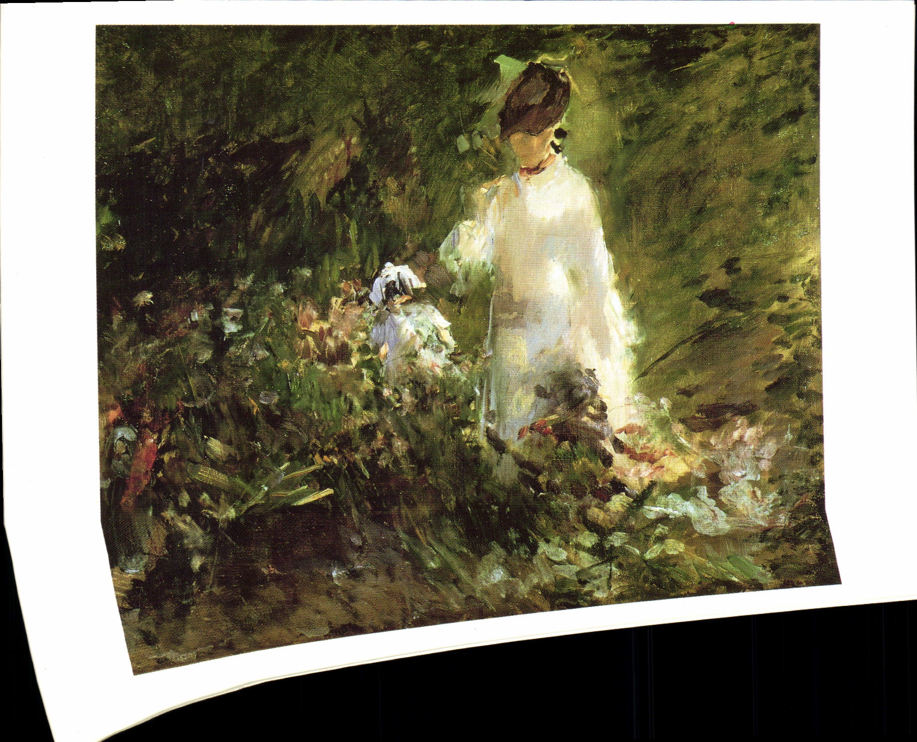 MODERN CARD Young woman in the flowers Edouard Manet