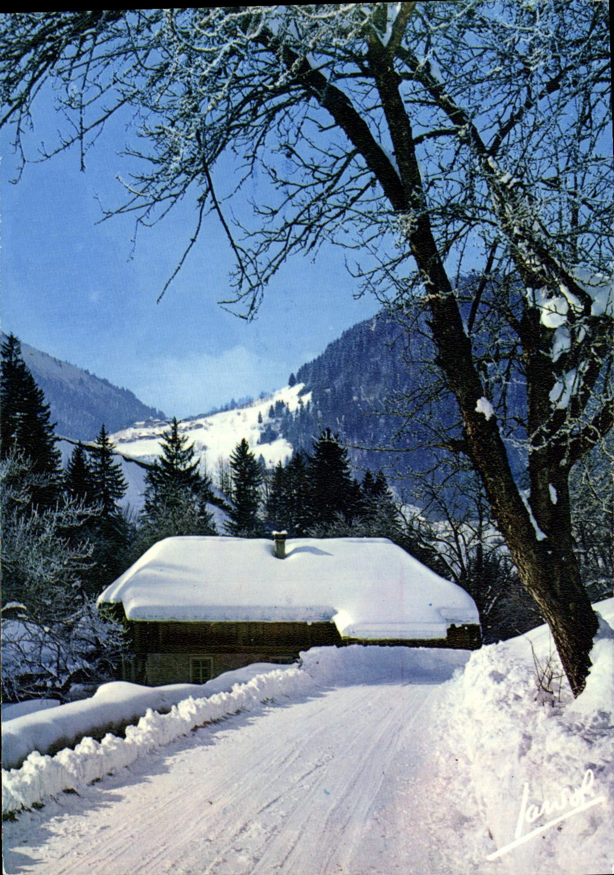 CPM L'Hiver Dans Nos Montagnes Au detour du Chemin