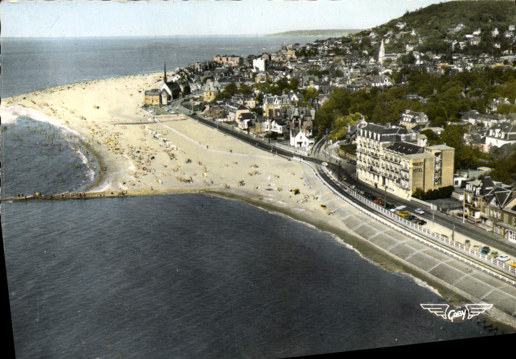 MODERN CARD Houlgate the Beach and the Hotel lmbert