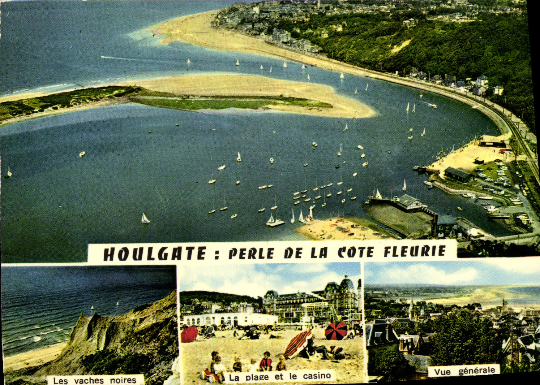 MODERN CARD Houlgate black cows the beach and the casino View