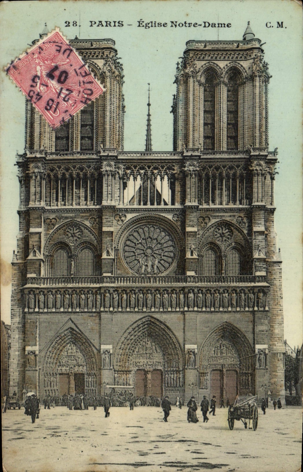 VINTAGE POSTCARD Paris Notre Dame Church