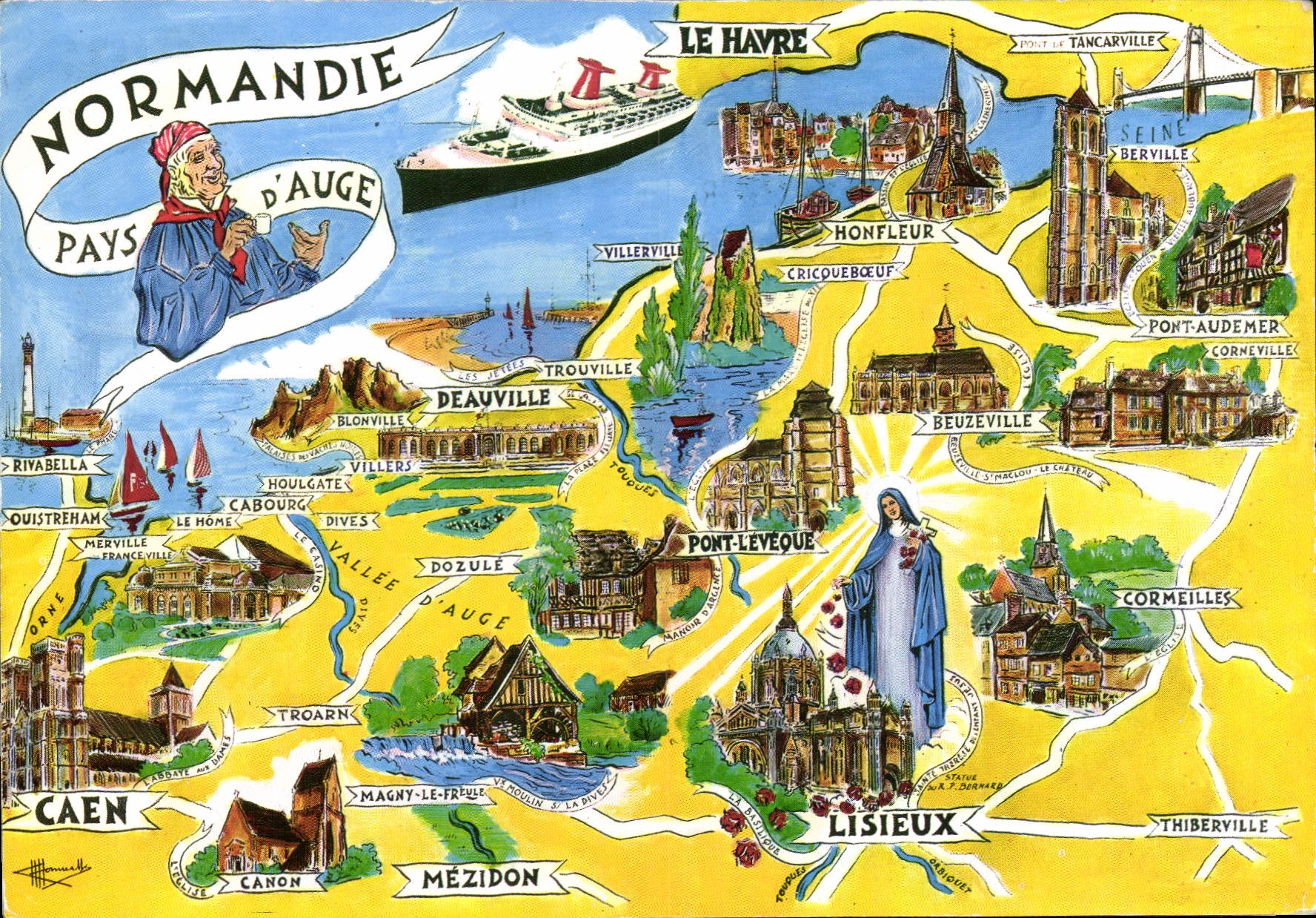 CPM La Normandie Pays d'auge le Havre Paquebot Lisieux Caen Mezidon