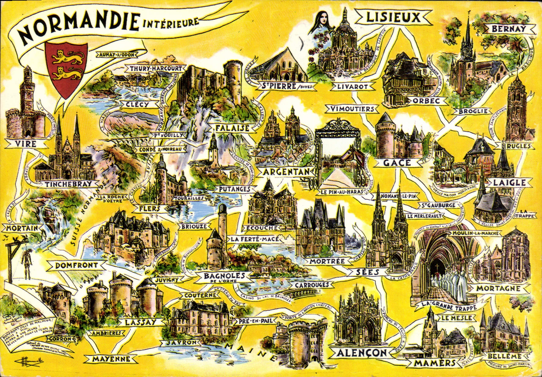 MODERN CARD Normandy Lisieux Bernay Transfers Alencon Mamers