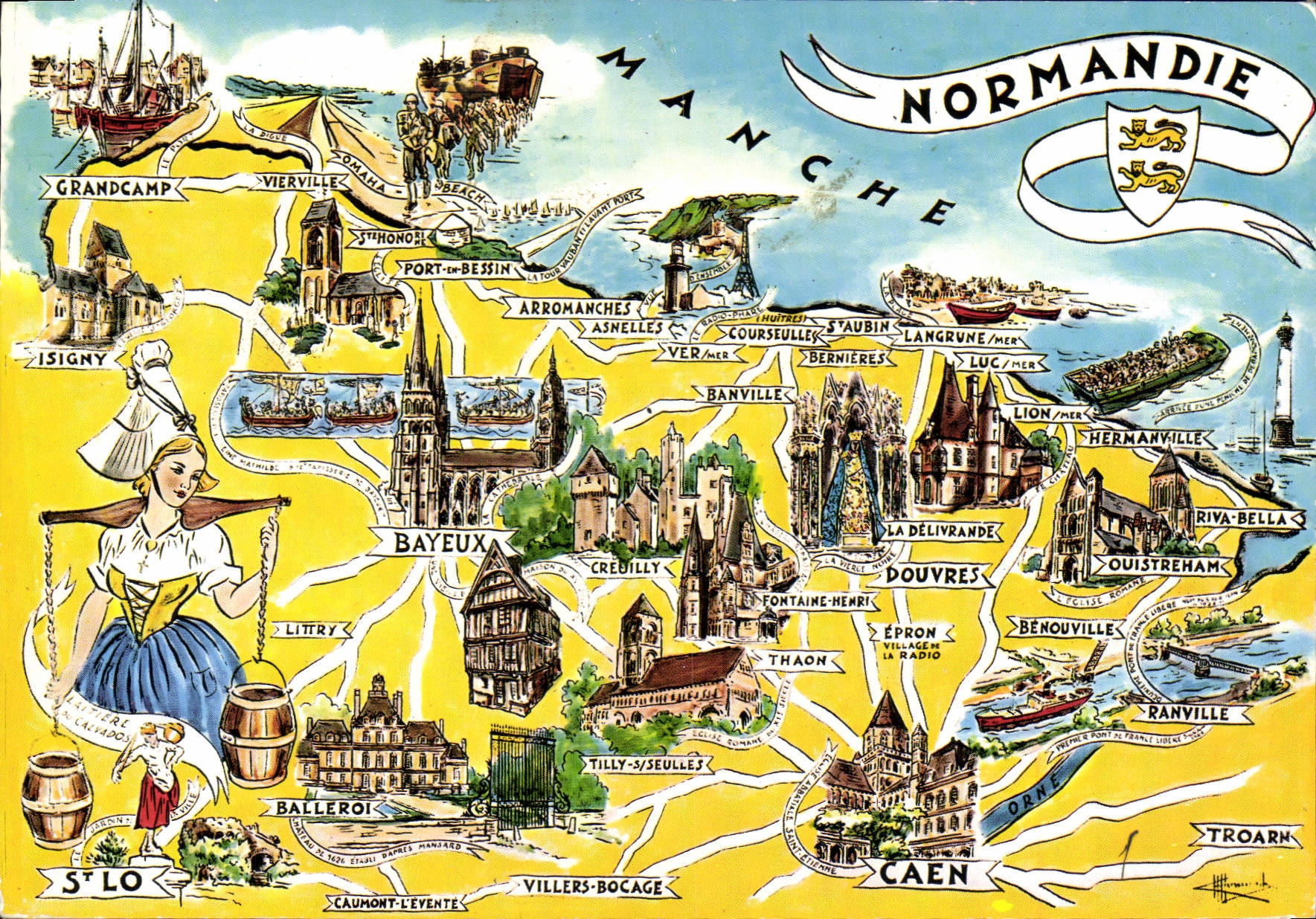 CPM Les Provinces Francaises Normandie St Lo Caen Douvres Bayeux