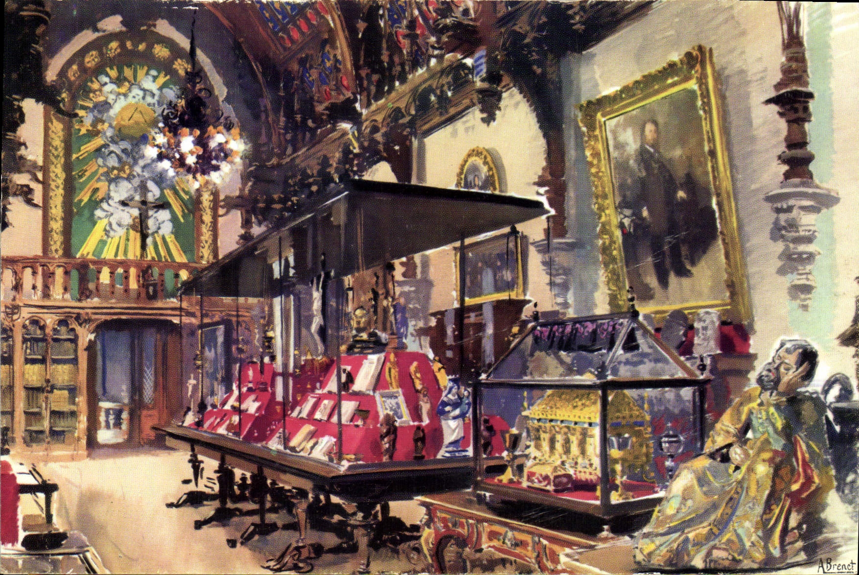 POSTAL MODERNA el benedictino tiene Fecamp el cuarto gótico del museo