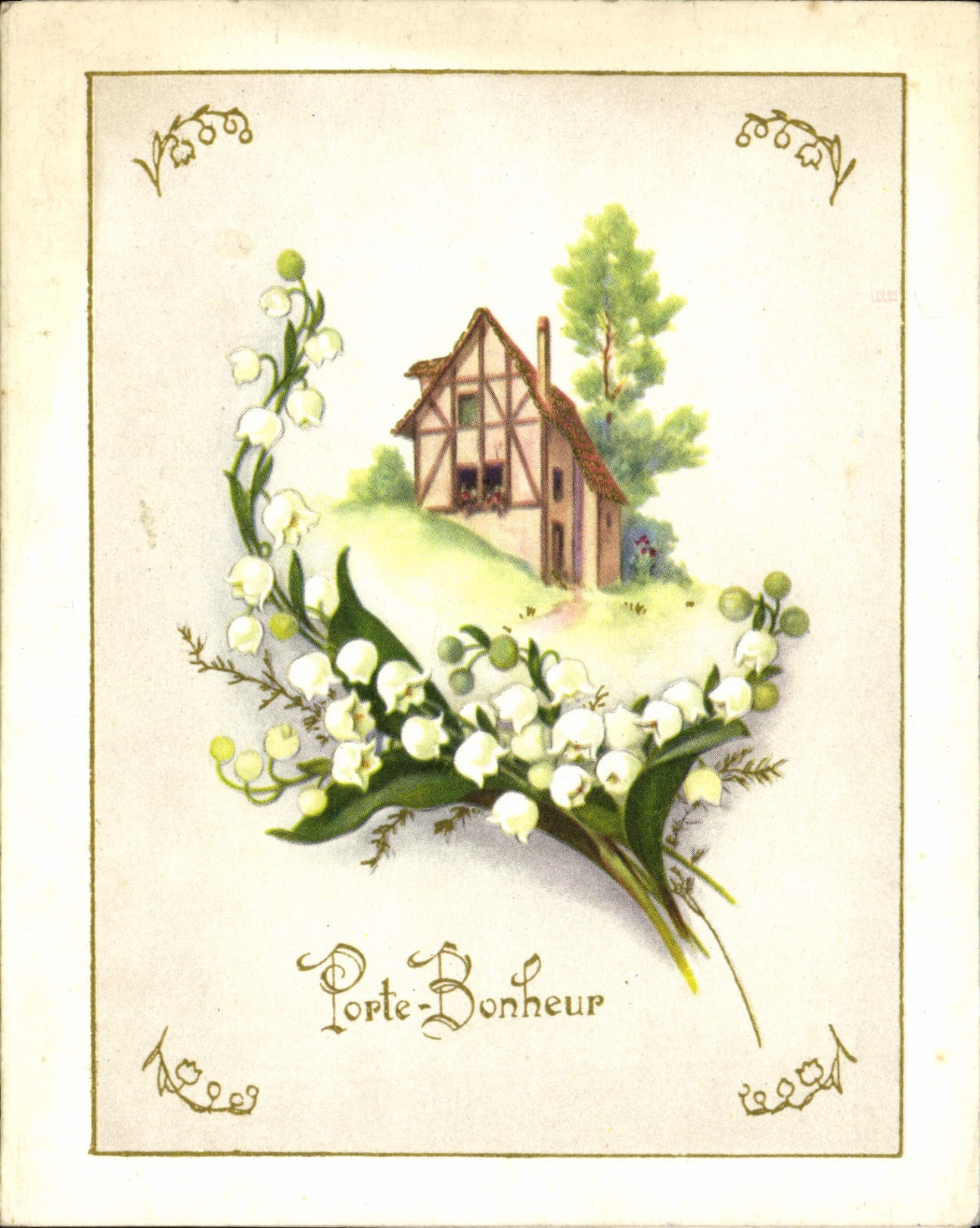 CPM Porte Bonheur Fleurs Muguet