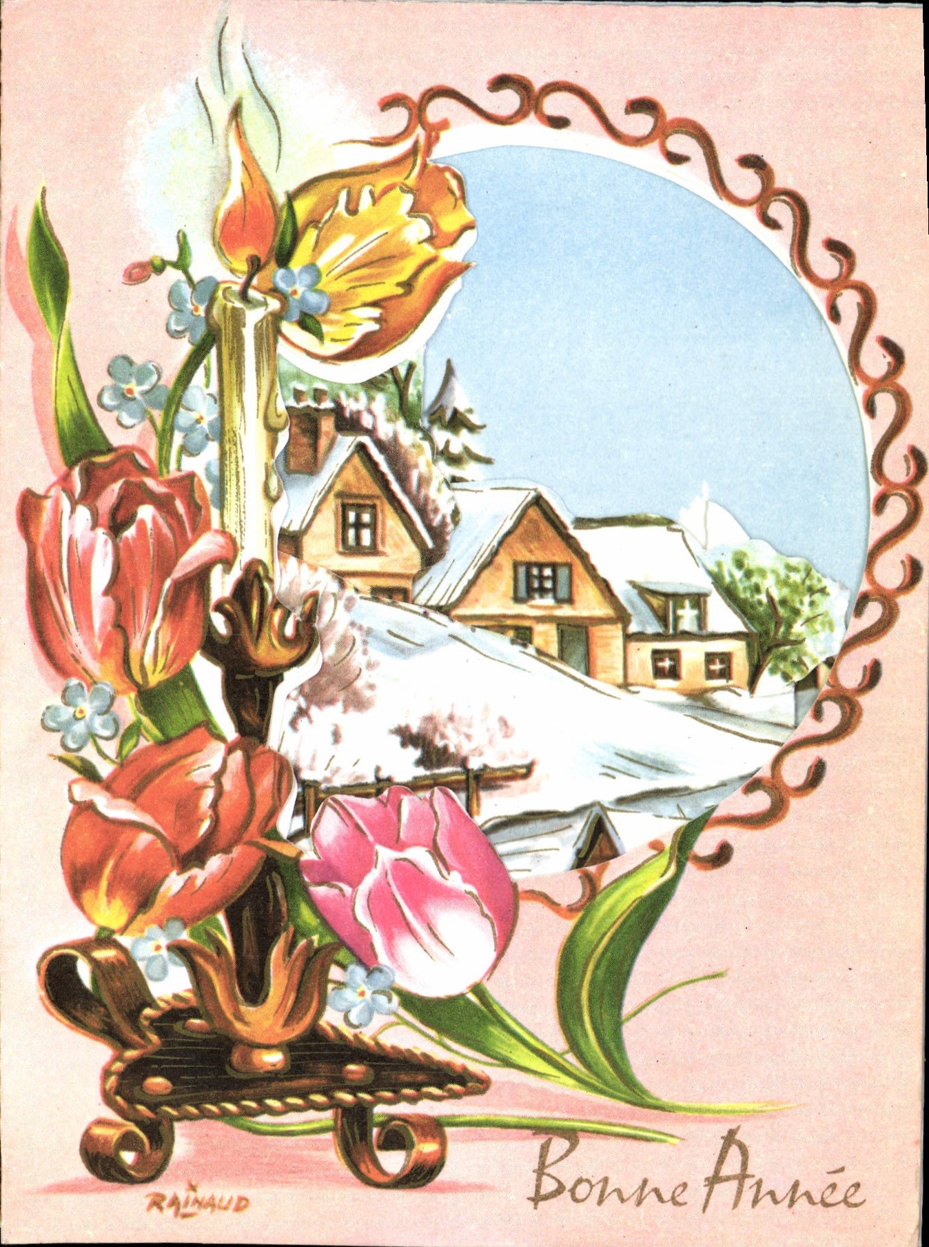 CPM Bonne Annee Fleurs