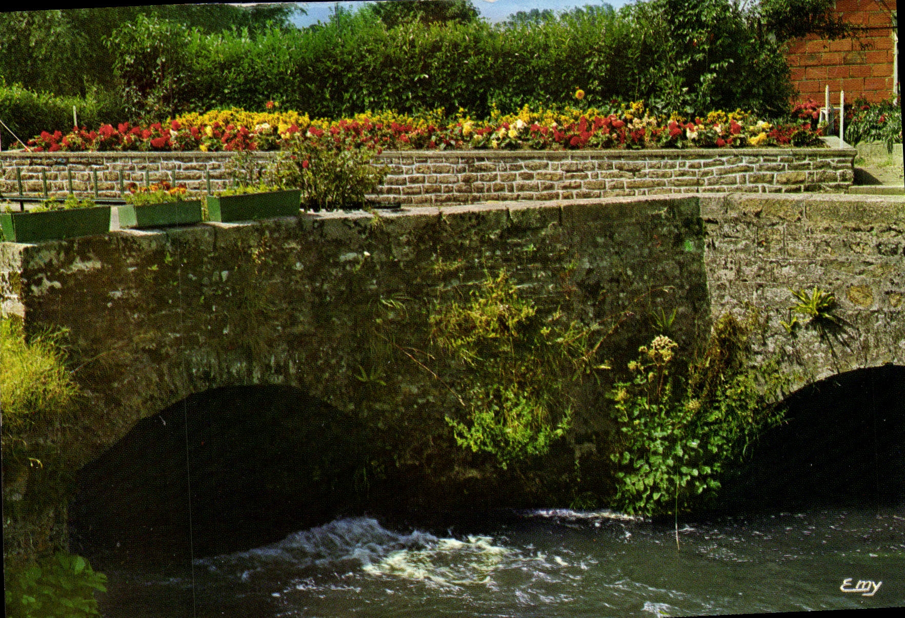 MODERN CARD Picturesque Normandy the Old Flowered Bridge