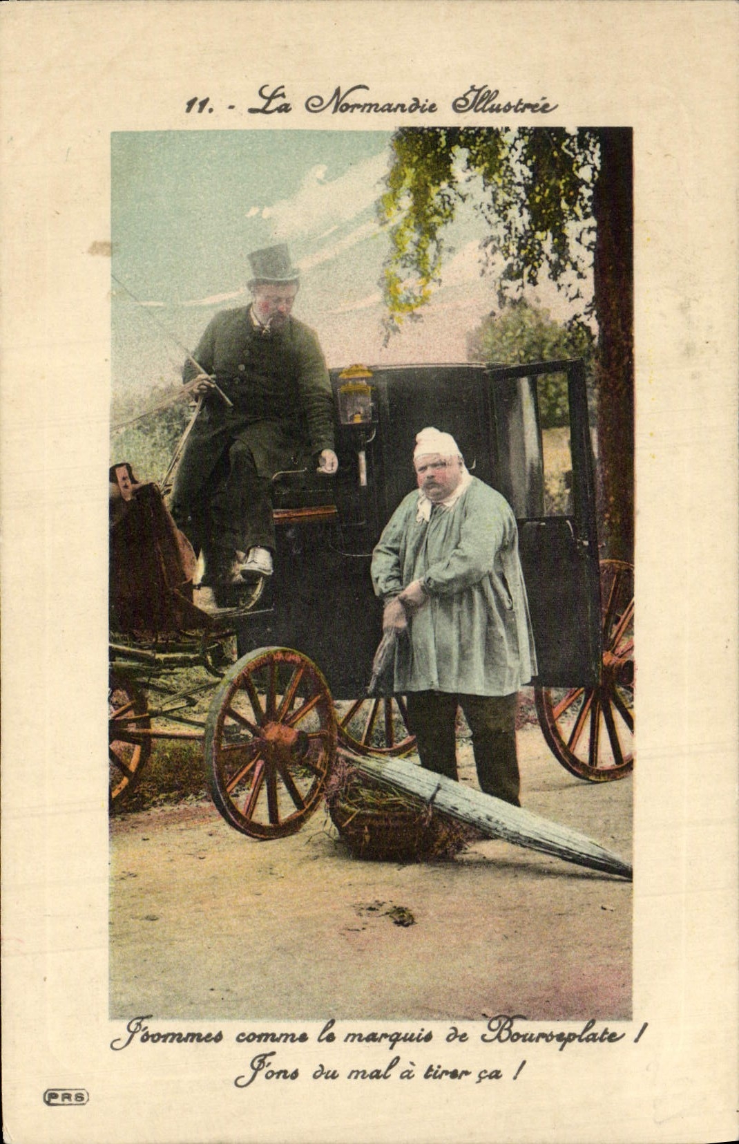 CPA La Normandie Illustree Fiacre Cheval Folklore Marquis de bourseplate 