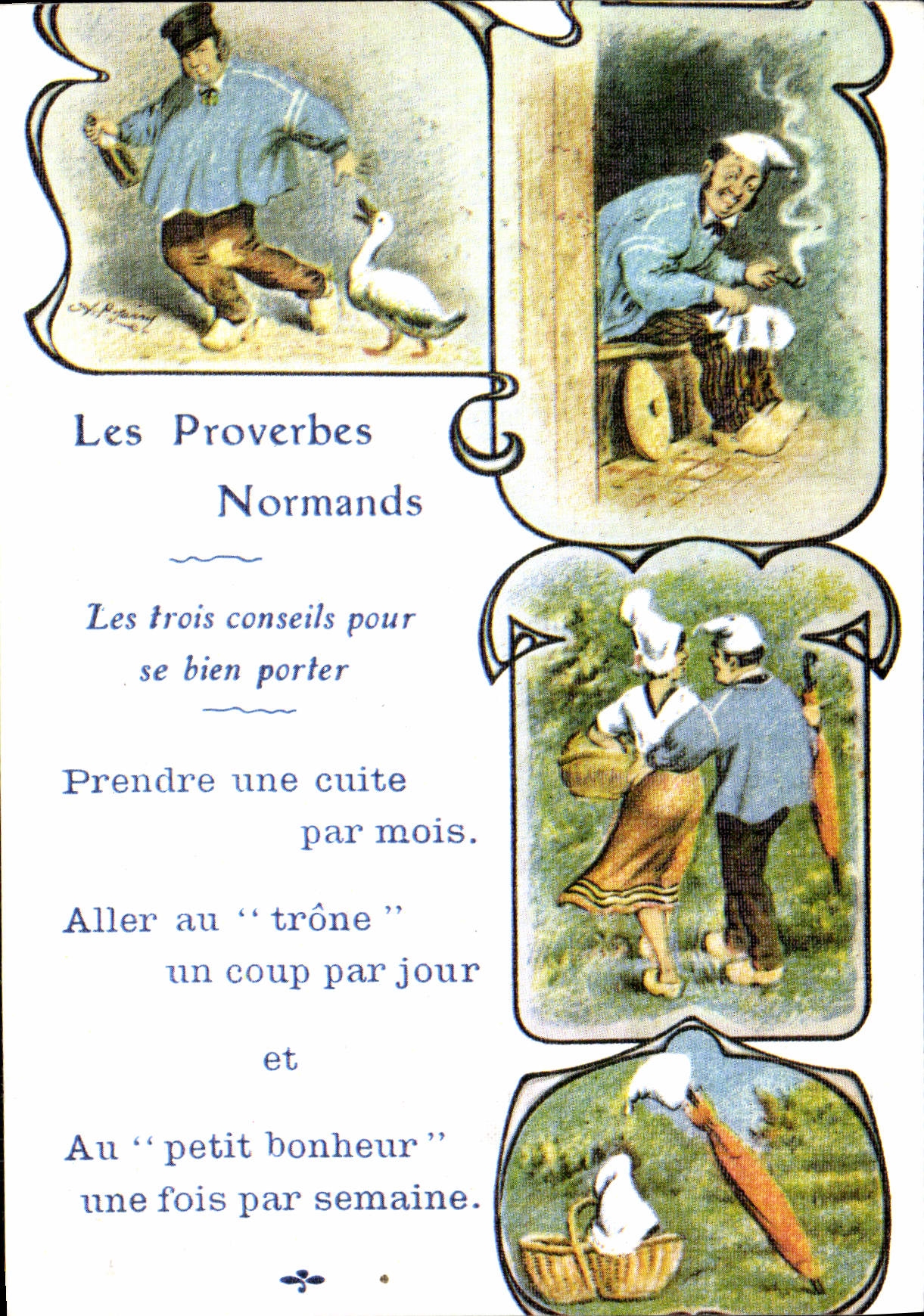 MODERN CARD Norman Proverbs the Three Councils To go Folklore Well