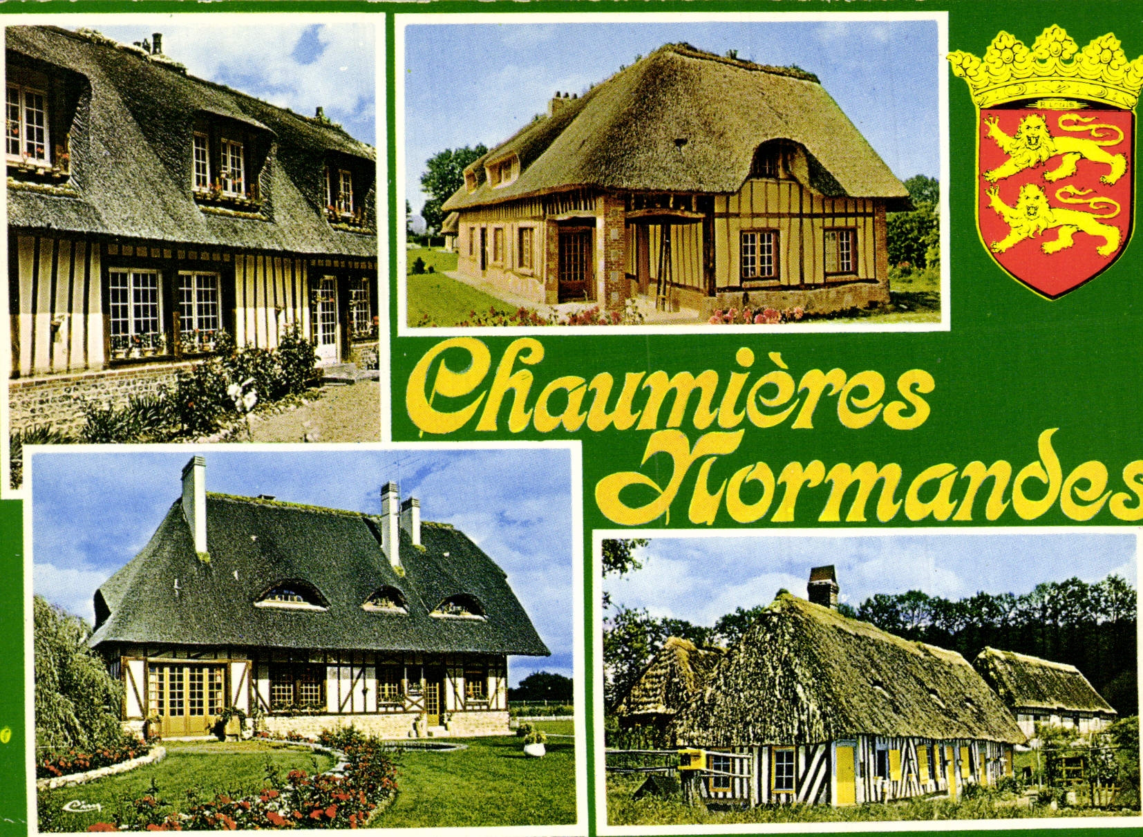 POSTAL MODERNA león cubierto con paja de Normandía de los normandos de las cabañas