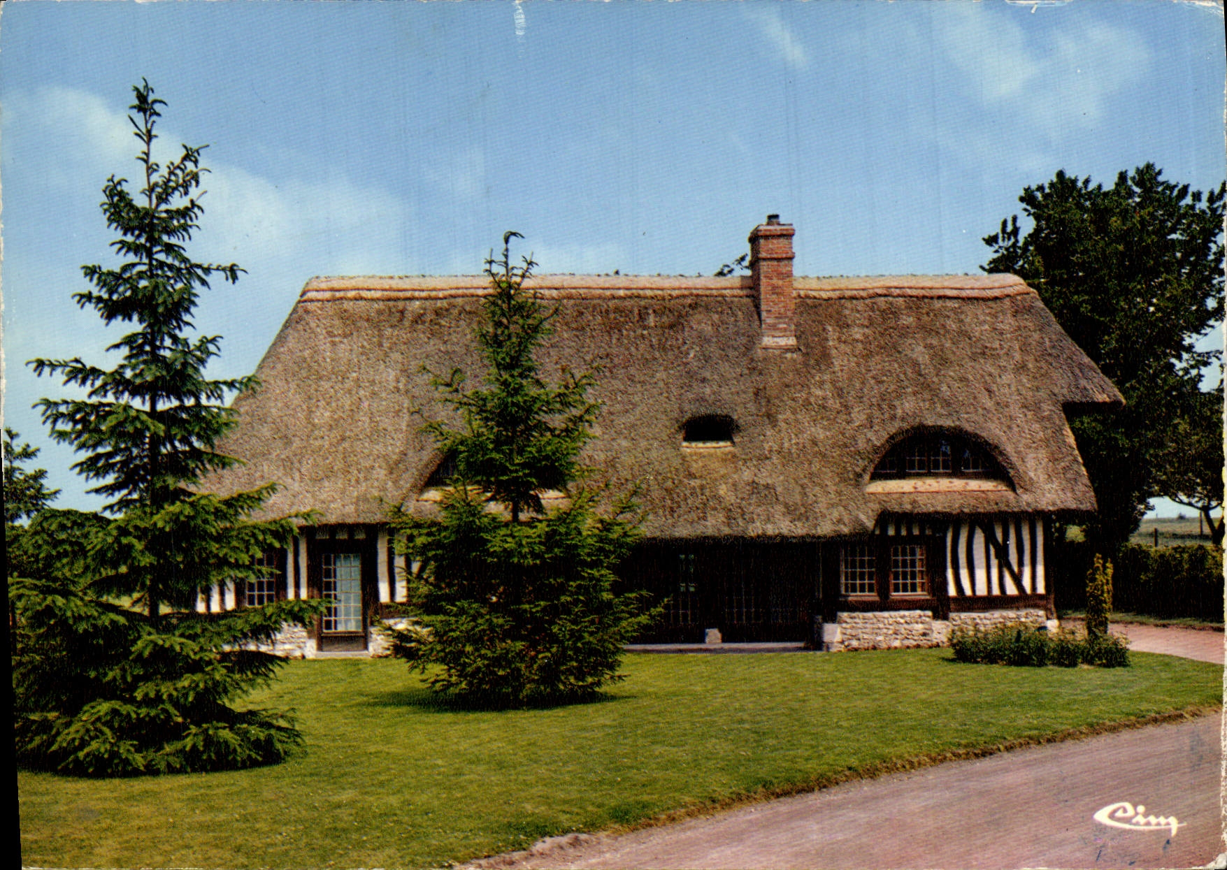 POSTAL MODERNA mi Normandía cubrió con paja la cabaña