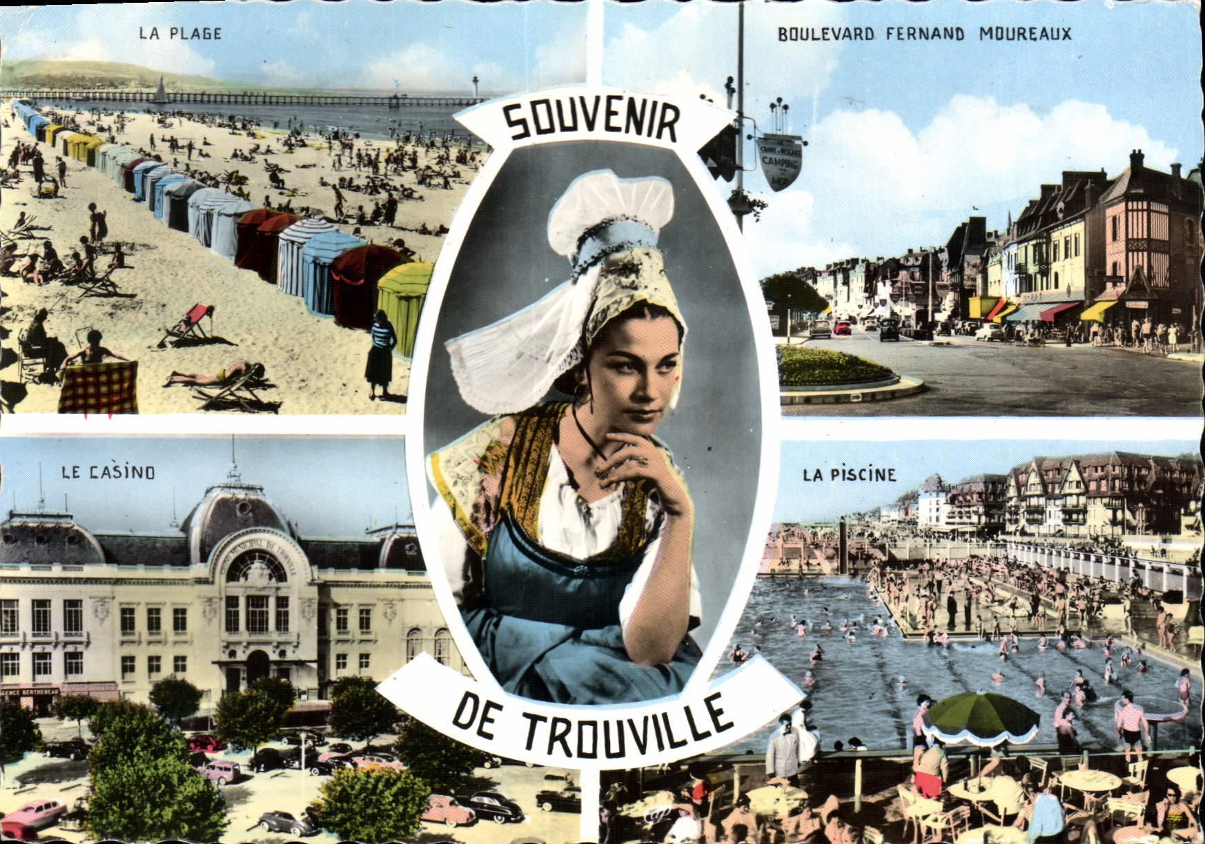 CPM Trouville Reine des Plages Plage Boulevard Fernand Moureaux Casino Piscine