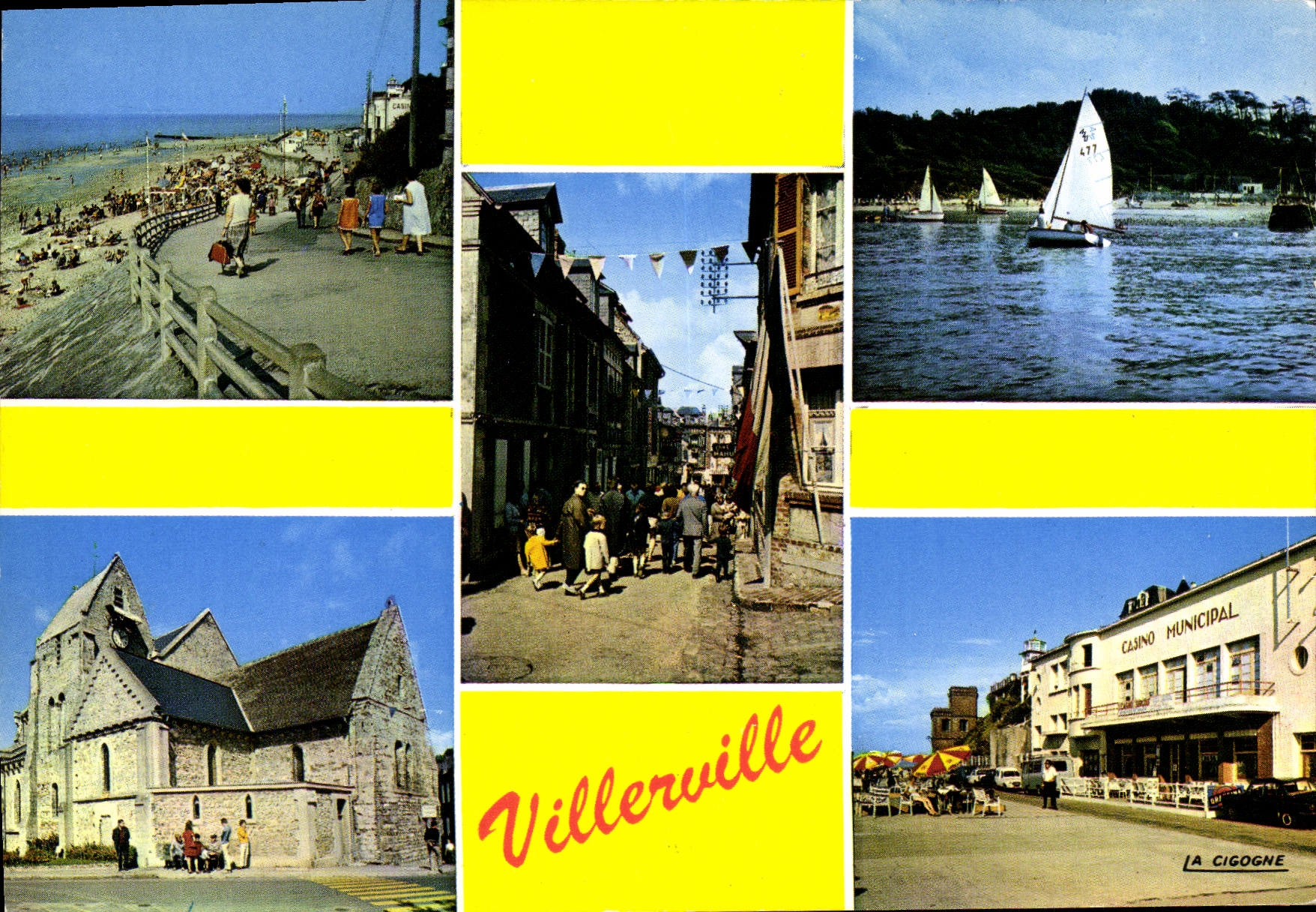 MODERN CARD Villerville the nautical Beach Club Casino the church the main street