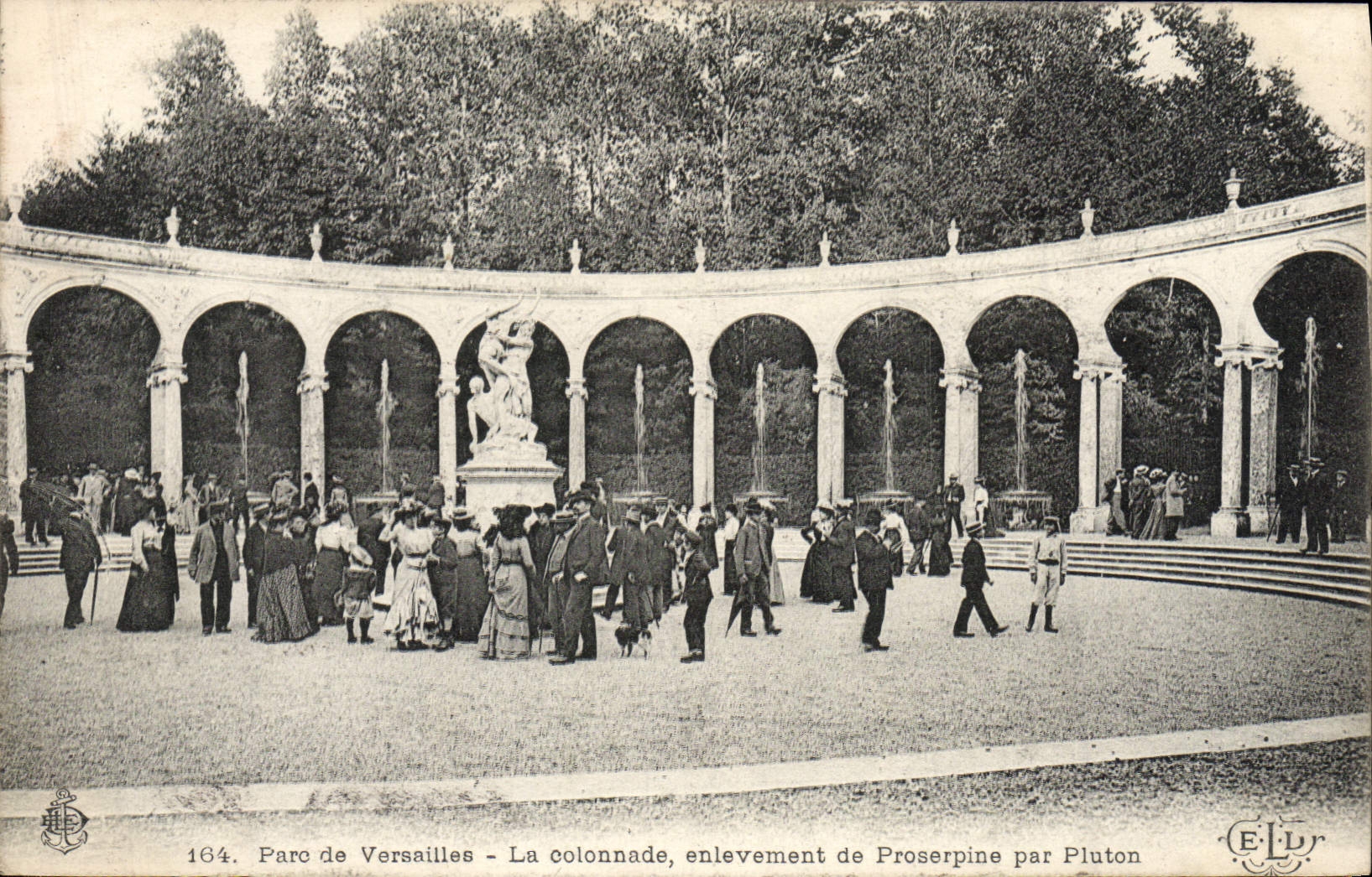 VINTAGE POSTCARD Versailles the Colonnade Removal of Proserpine By Pluto