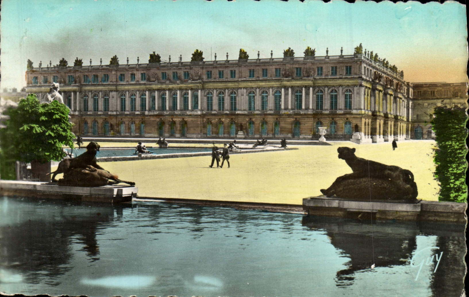 CPA Versailles Et Ses Merveilles Les parterres d'eau et le chateau
