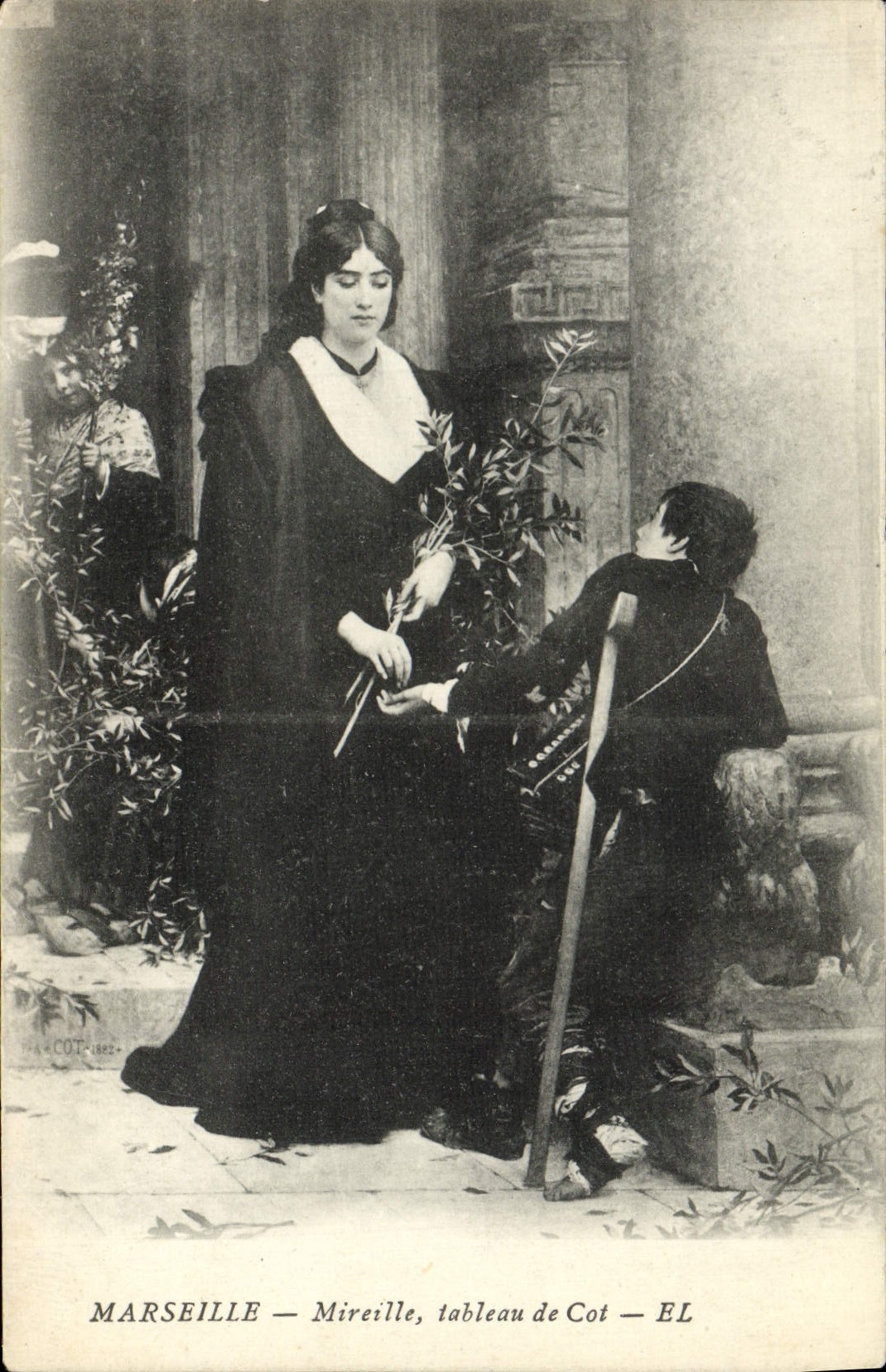 CPA Marseille Mireille Tableau de Cot Femme Mendiant