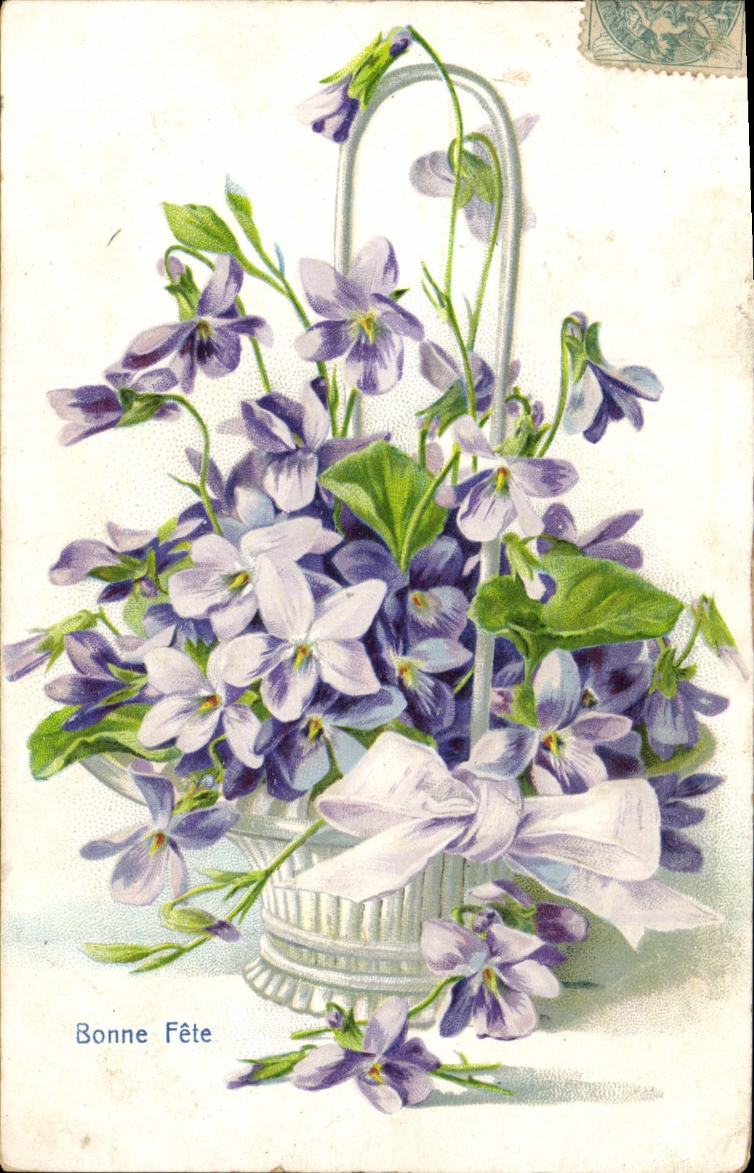 VINTAGE POSTCARD Fantasy Flowers Good Festival