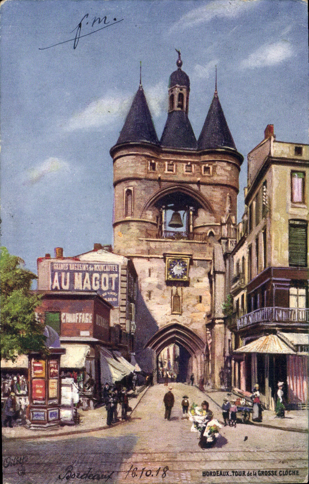 VINTAGE POSTCARD Bordeaux Tower of the large bell