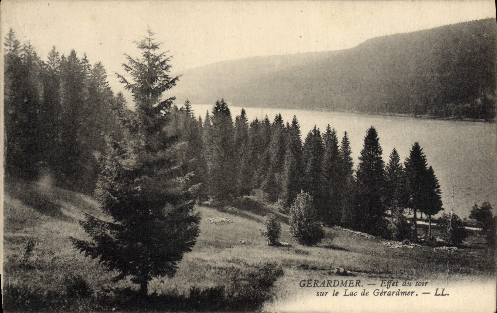 MODERN CARD Gerardmer Effect Of the Evening On the Lake De Gerardmer