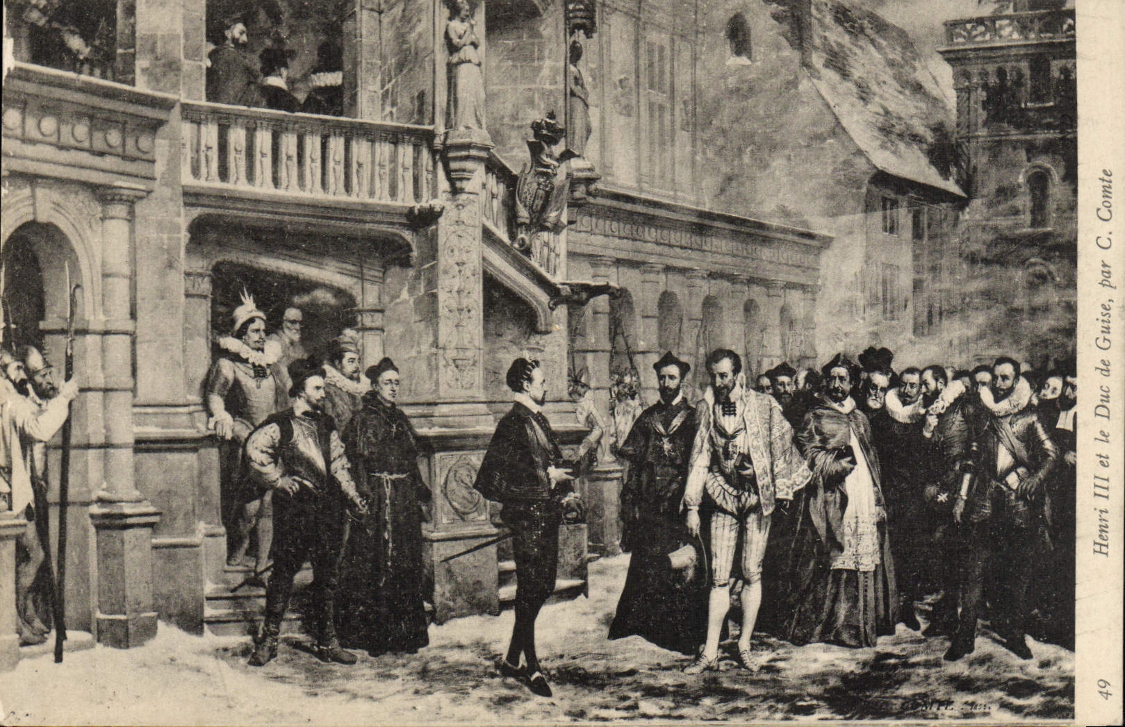 VINTAGE POSTCARD Henri III and the duke of Own way By has Count