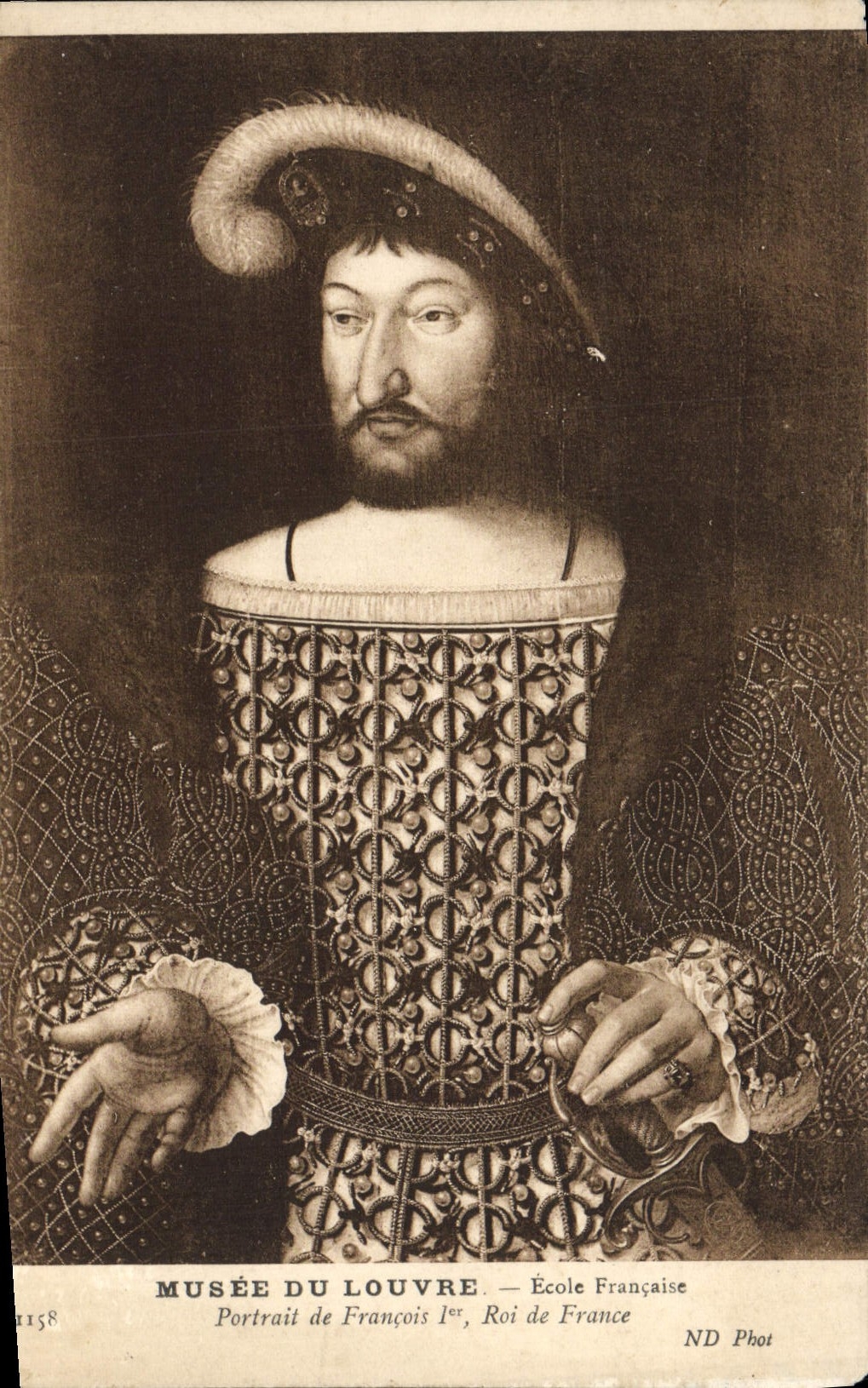 VINTAGE POSTCARD Museum Of the Louvre French School Portrait Of François 1st King De France