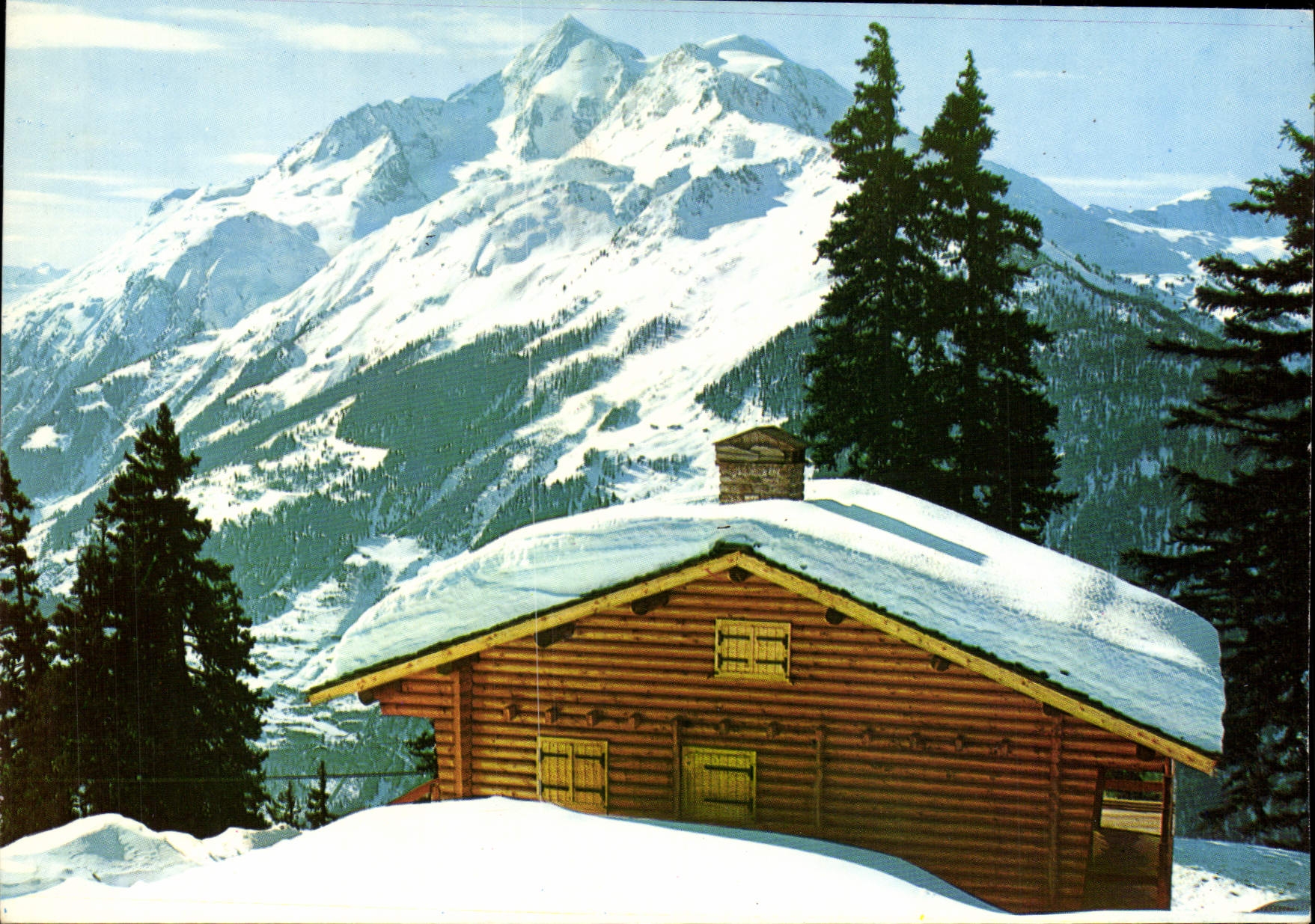 CPM Neige Et Soleil Un Chalet Et Un Coeur