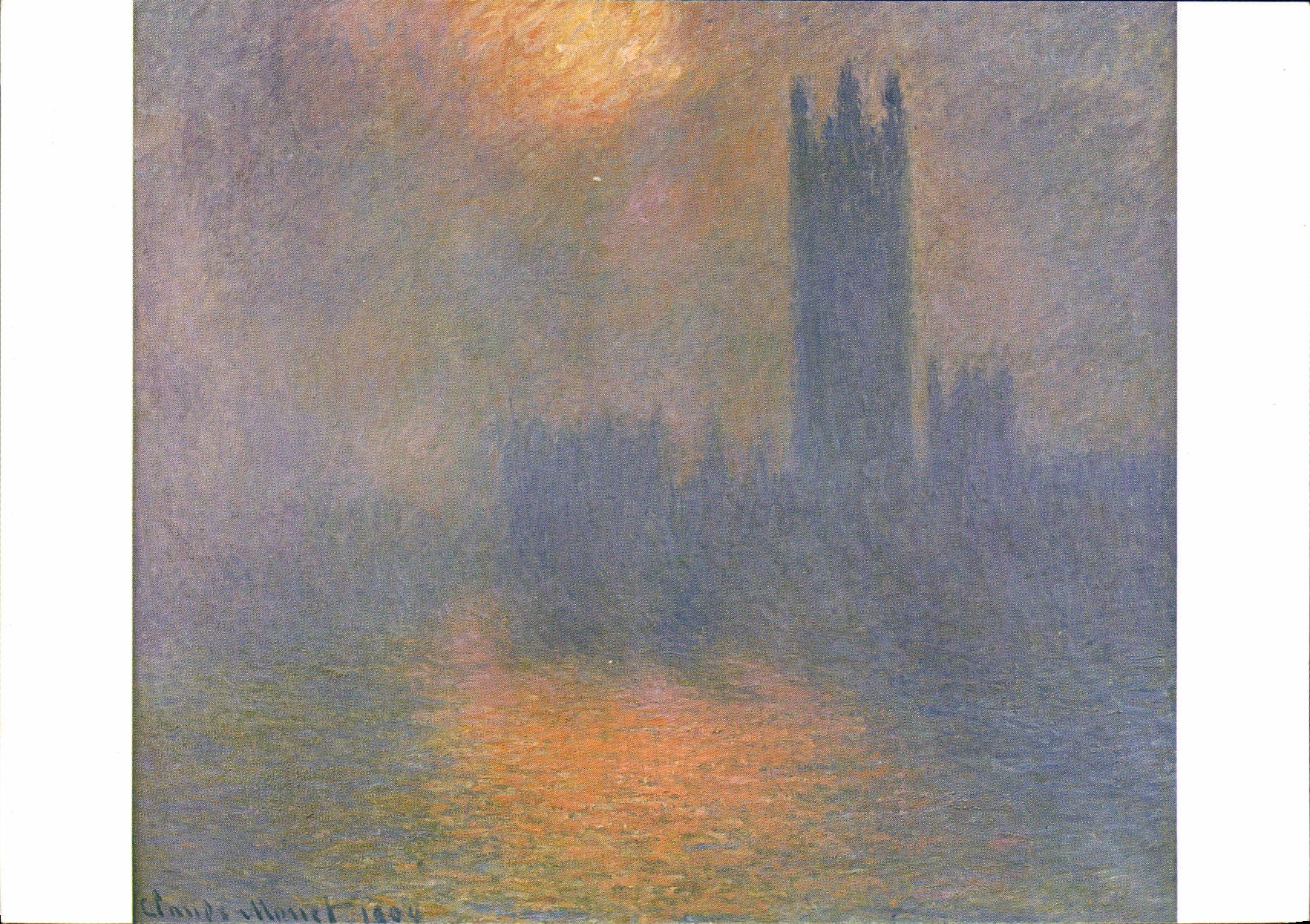 MODERN CARD Claude Monet London the Parliament Trouee De Soleil In the Fog