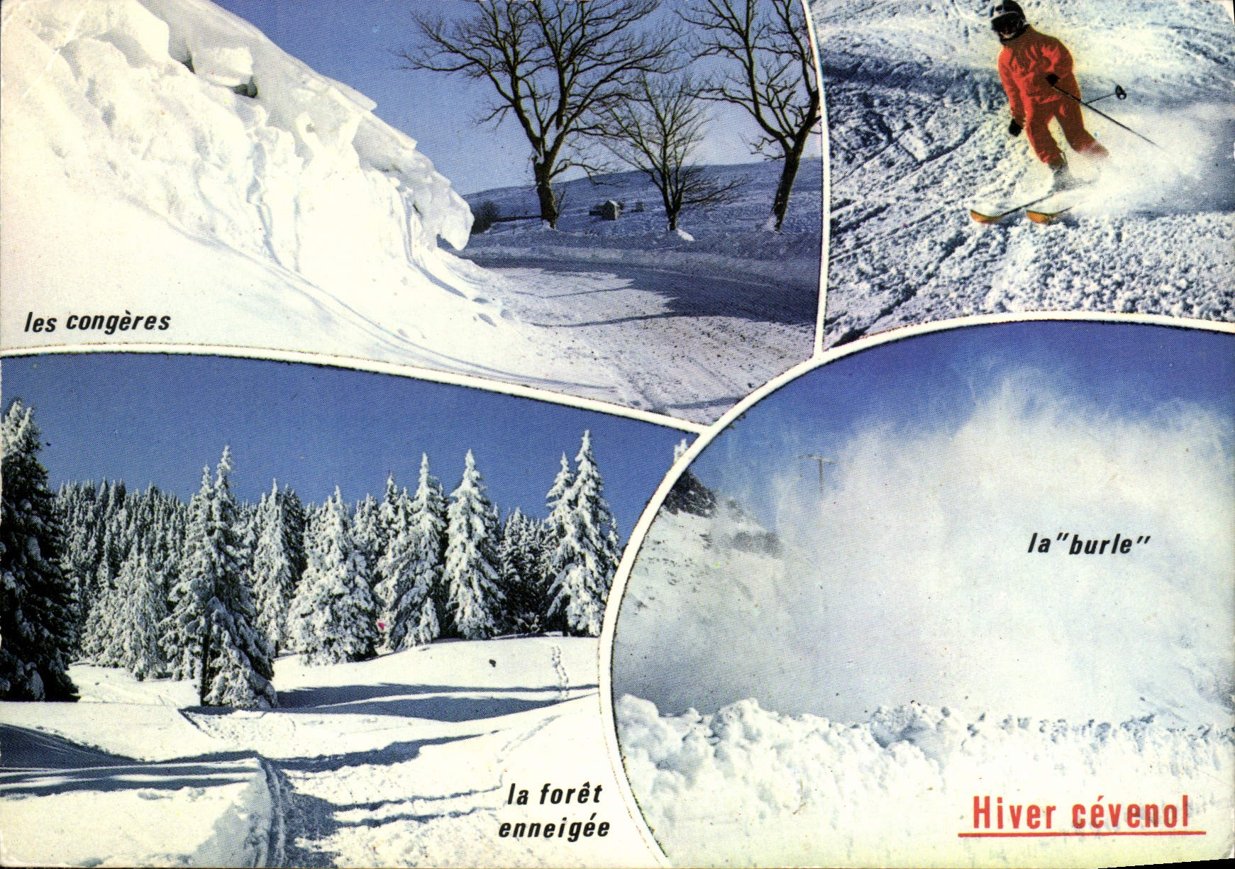 MODERN CARD the Winter In the Cevennes Ski